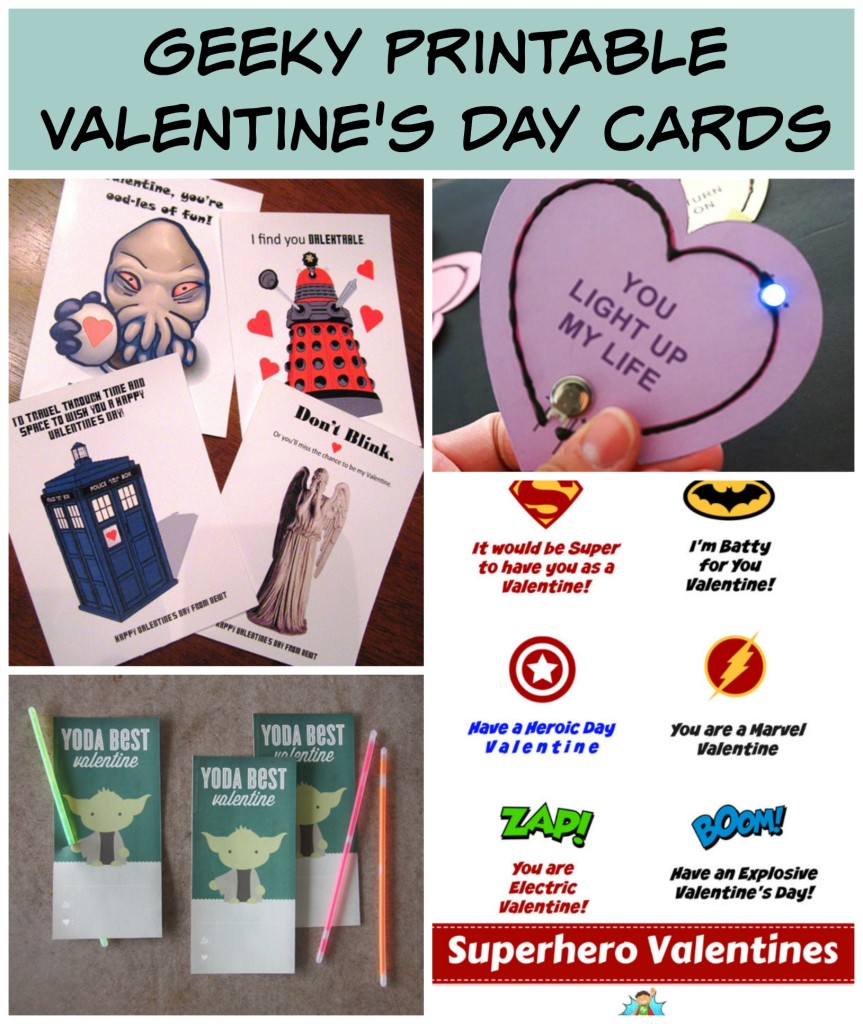 Geeky Printable Valentines